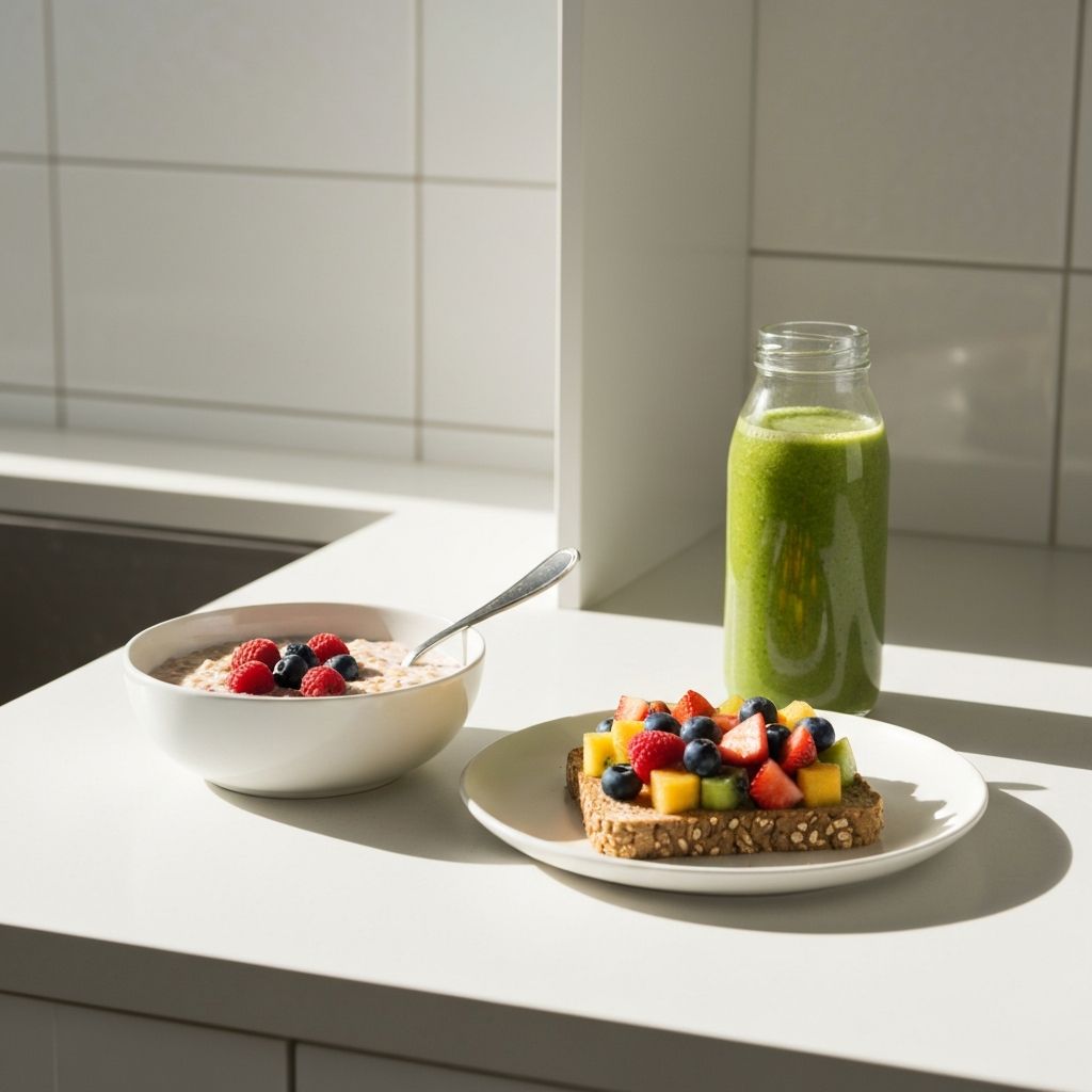 Zdrowe śniadanie na kuchennym blacie